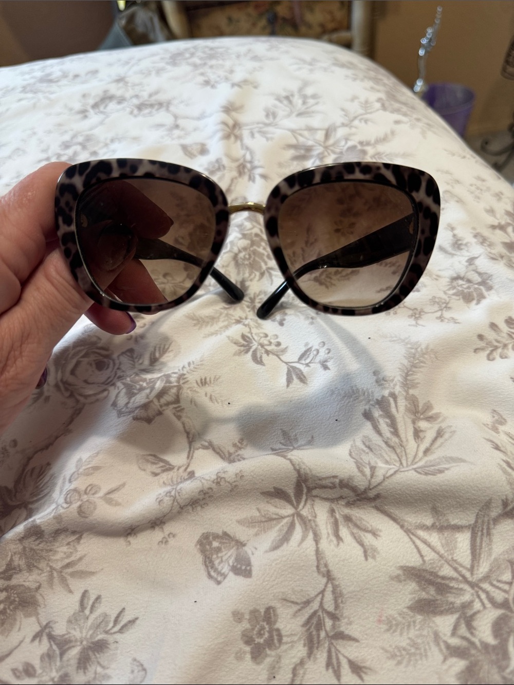 Dolce & Gabbana Oversized Leopard-Print Sunglasses - Brown - Picture 2 of 6